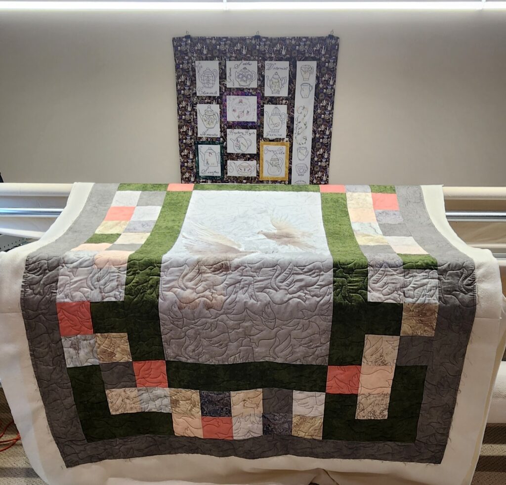 Customers quilt.